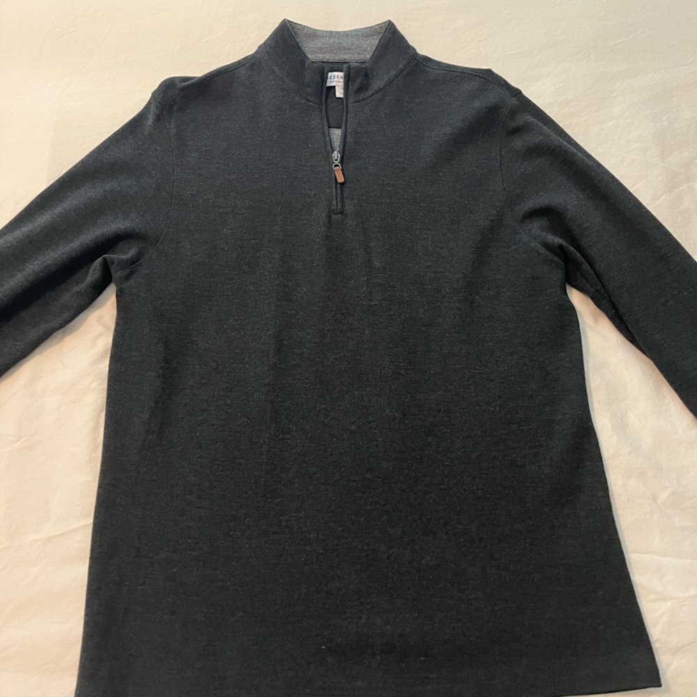 Mizzen+Main Quarter Zip Sweater - Charcoal Grey